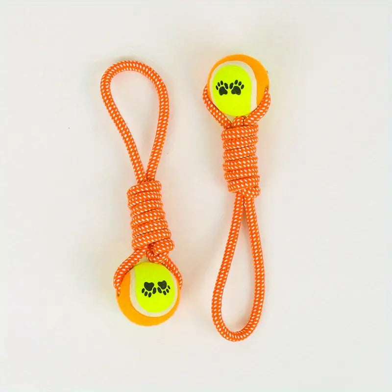 Pet Dog Toy Tennis Ball with Rope 36 cm Assorted Colours 7538 (Parcel Rate)