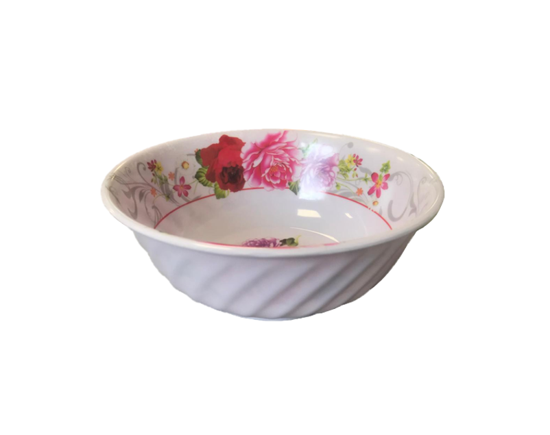 Plastic Bowl with floral Design 20 cm Assorted Designs 2892 (Parcel Rate)