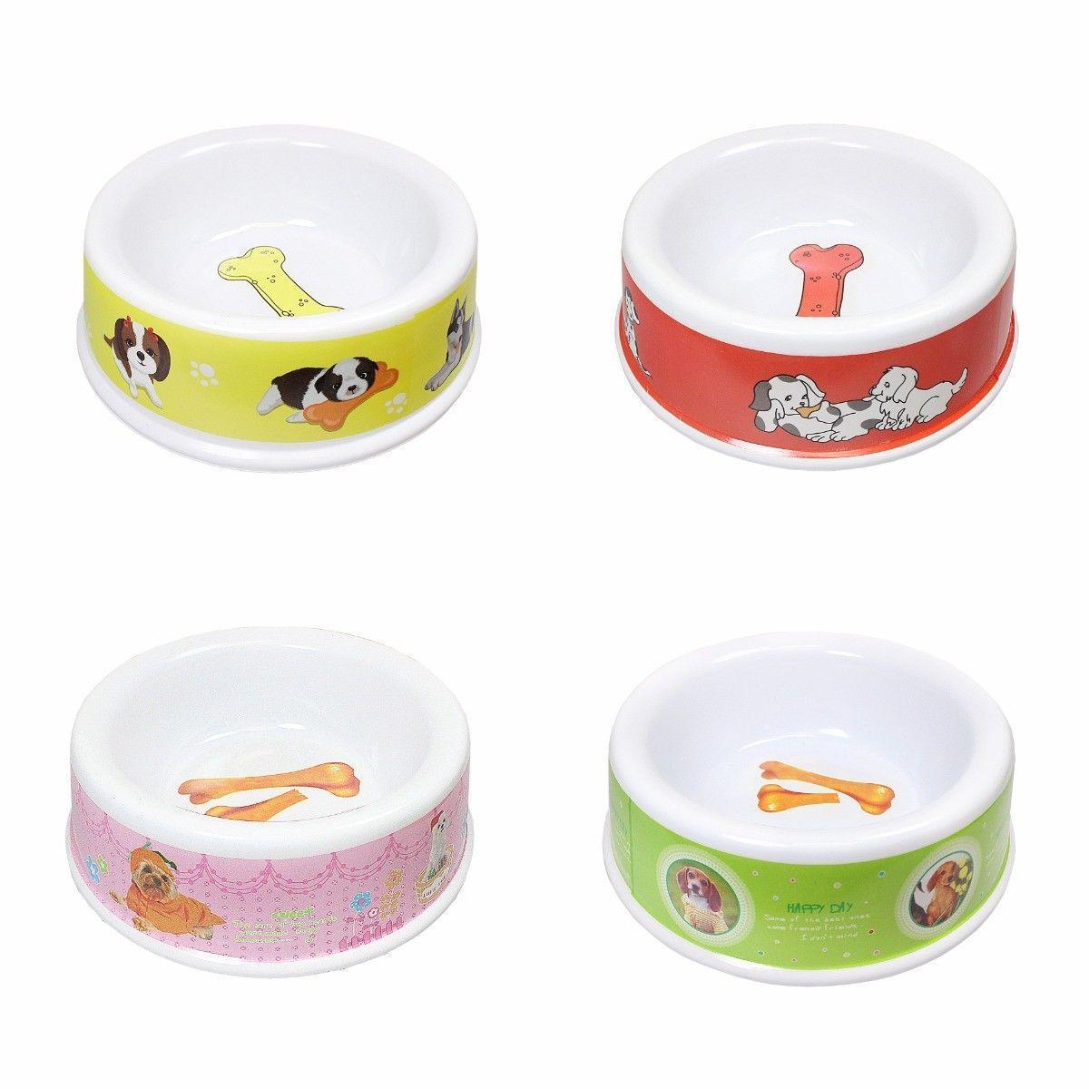 Plastic Pet Dog Bowl 16 x 5 cm Assorted Designs and Colours 0071 (Parcel Rate)