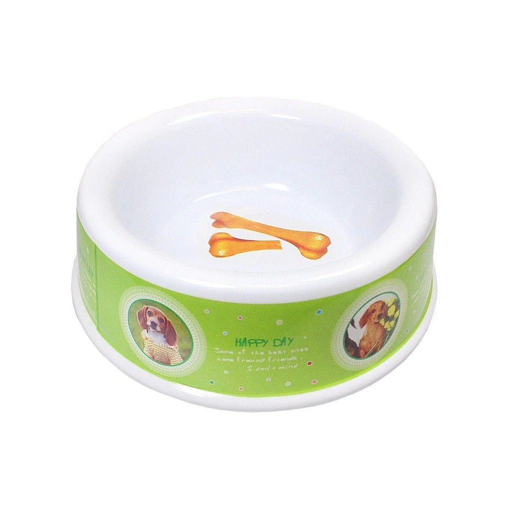 Plastic Pet Dog Bowl 16 x 5 cm Assorted Designs and Colours 0071 (Parcel Rate)