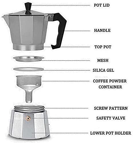 3 Cup Italian Espresso Stove Top Coffee Maker Continental Percolator Pot Jug Kitchen 3419 A (Parcel Rate)