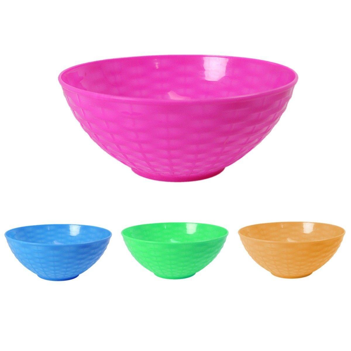 Small Plastic Bowl 14 x 7 cm Pack of 6 Assorted Colours 0440 (Large Letter Rate)