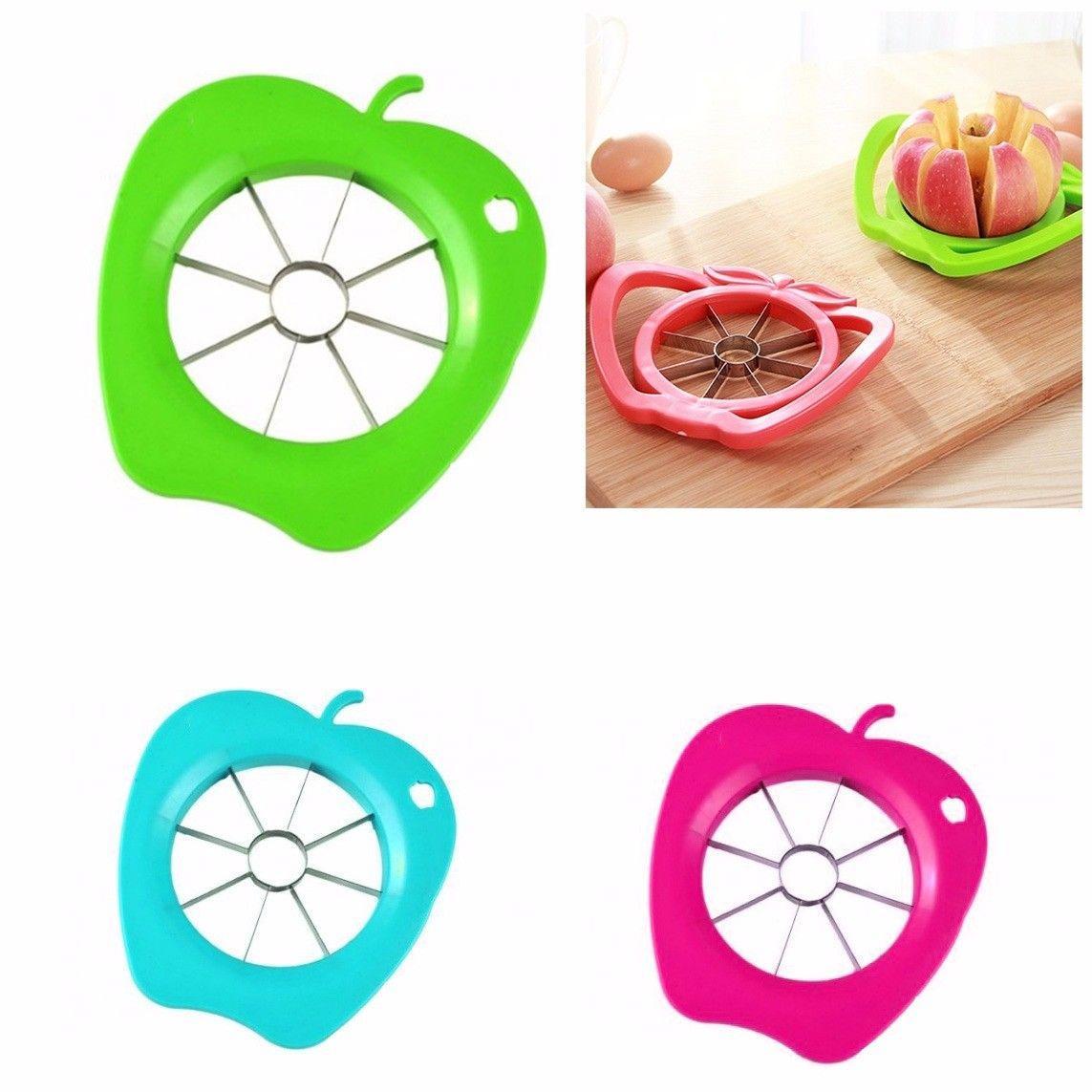 Assorted Colour Apple Slicer Cutter Plastic Sharp Metal Blade Kitchen 1052 (Parcel Rate)