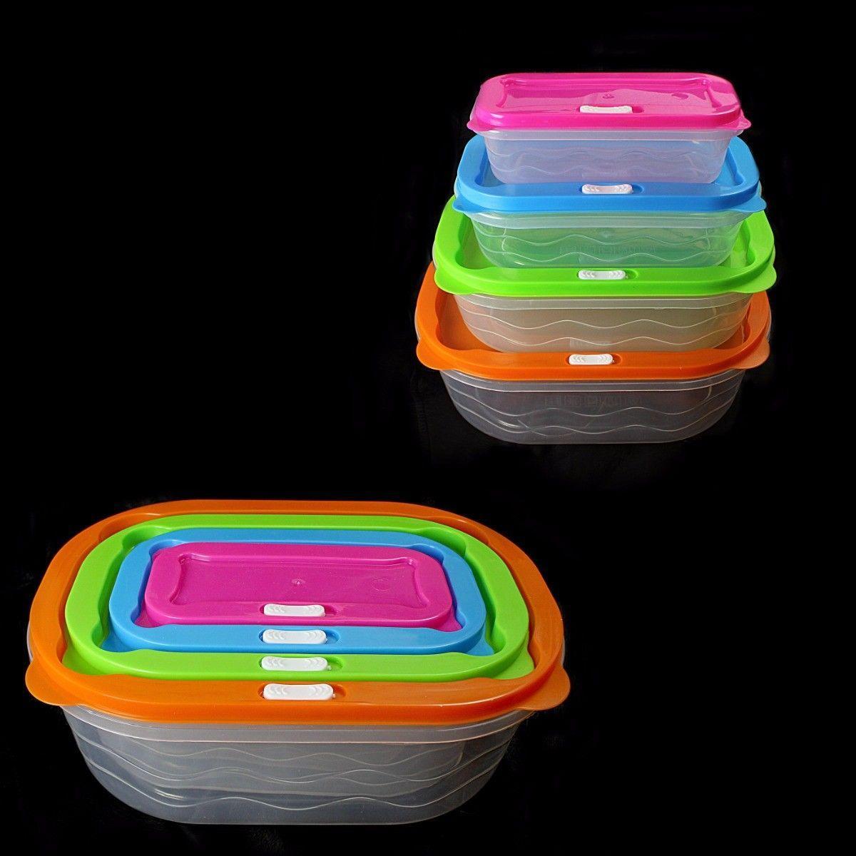 Plastic Rectangular Food Storage Containers Set of 4 0400 (Parcel Rate)