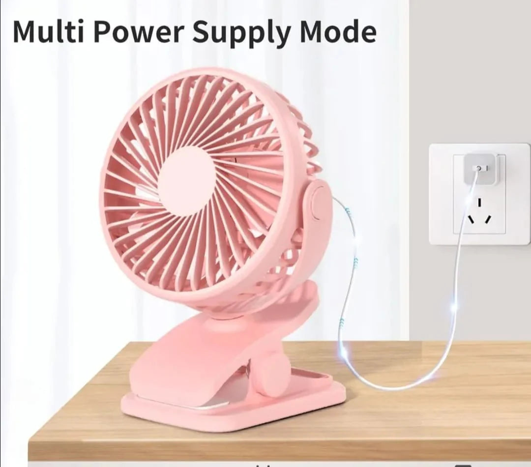 Desk Clamp Fan 23 x 17 cm USB Cable Plug In Assorted Colours 7153 (Parcel Rate)