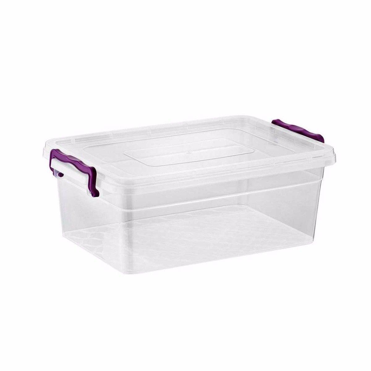 Clear 7.50 Litre  2 Clip Handles Rectangle Container 2141 (Parcel Rate)