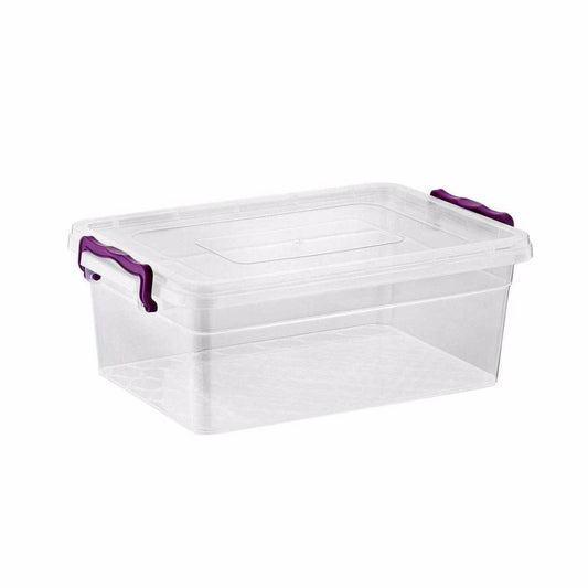 Clear 7.50 Litre  2 Clip Handles Rectangle Container 2141 (Parcel Rate)