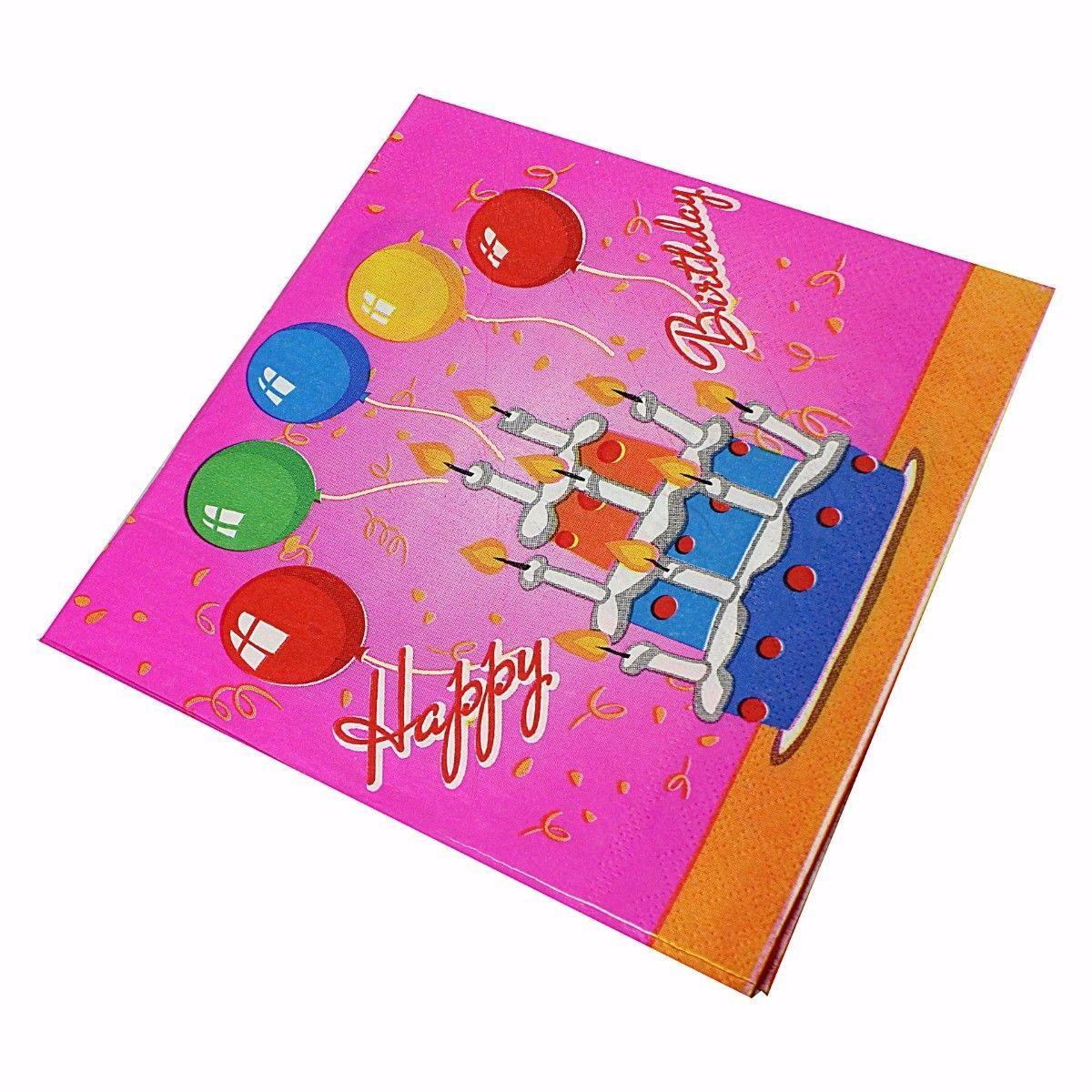 Pack of Paper Birthday Napkins Tissues Assorted Designs 1675 (Parcel Rate)