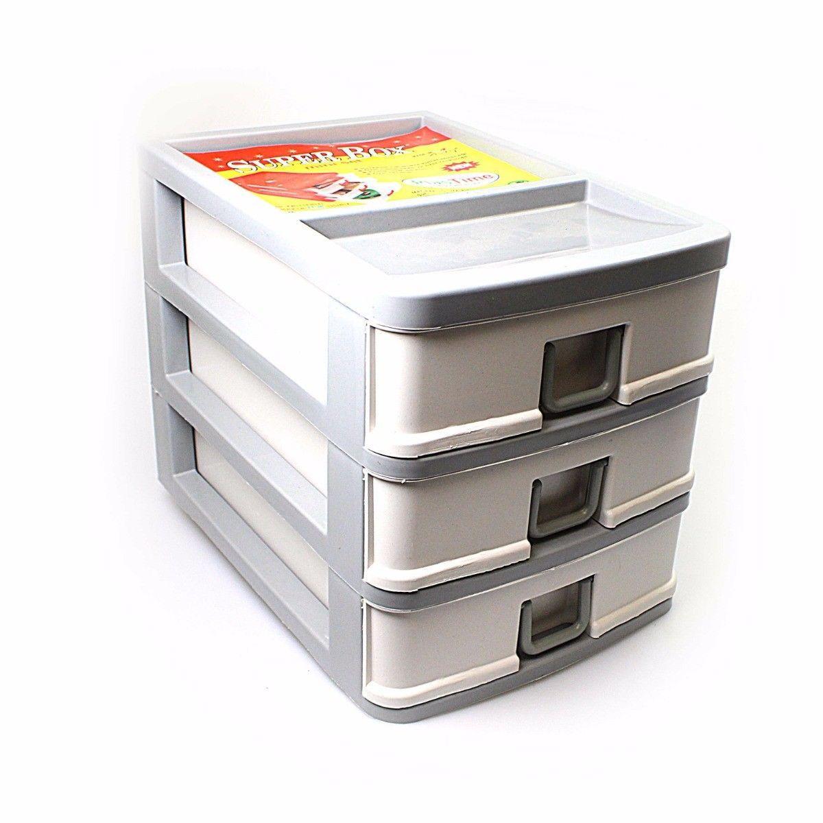 3 Tier Small Plastic Draw Storage Sewing Craft Box Assorted Colours 20 x 18.5 x 26 cm 0011 (Parcel Rate)