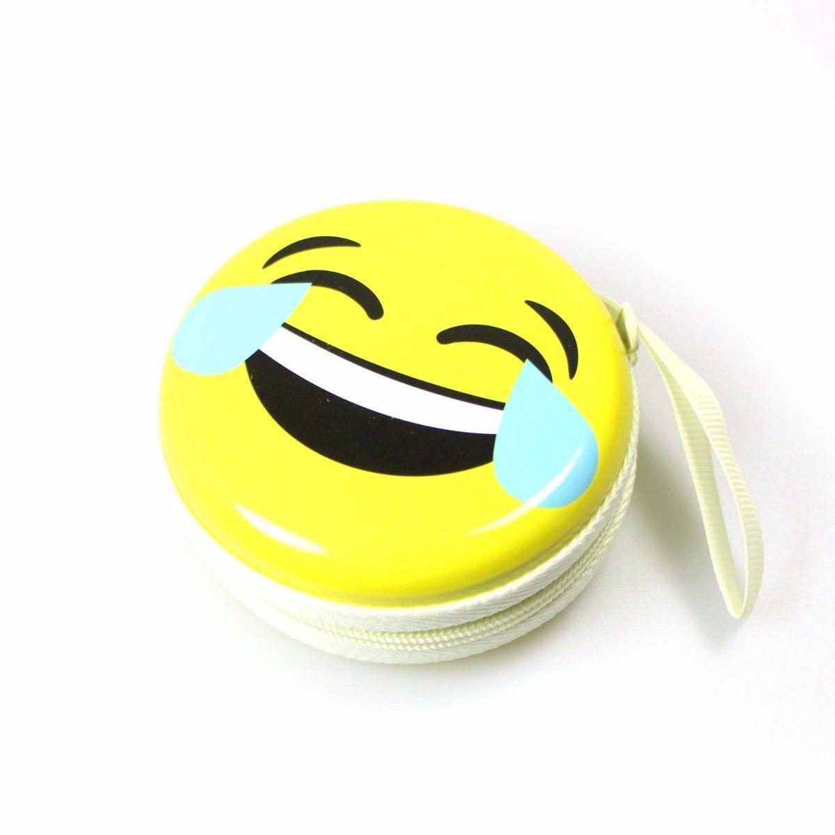 Emoji Face Earphone Coin Pouch 7.5 x 7 cm Assorted Designs 4496 A (Large Letter Rate)