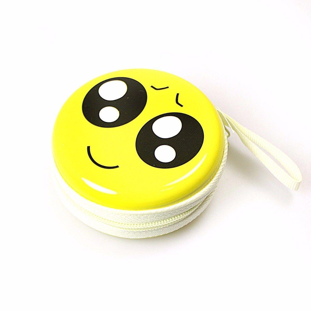 Emoji Face Earphone Coin Pouch 7.5 x 7 cm Assorted Designs 4496 A (Large Letter Rate)