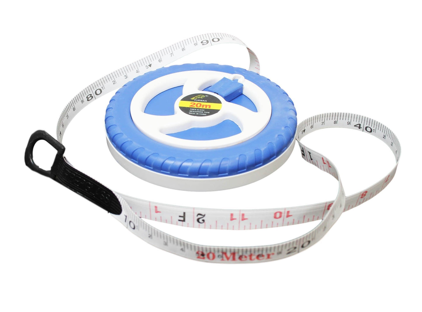 20m Fiberglass Tape Measure Builders Surveyors Long Reel Roll Measuring Tape 66ft 62029 (Parcel Rate)