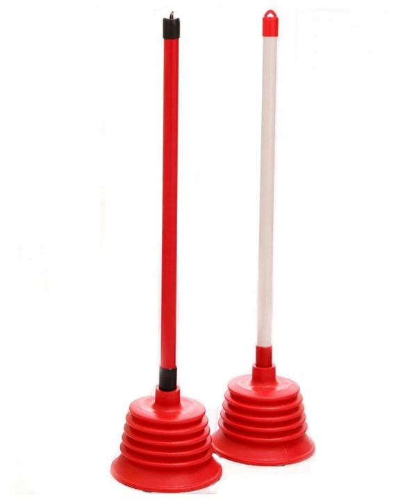 Rubber Bathroom Toilet Plunger 14 x 50 cm Assorted Colours 6851 (Parcel Rate)