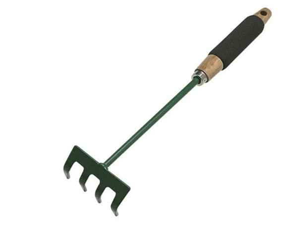 Green Metal Gardening Rake 30 cm 6913 (Parcel Rate)