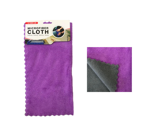 Microfibre Cleaning Cloth with Scalloped Edge 28 x 29 cm Assorted Colours 6976 (Parcel Rate)