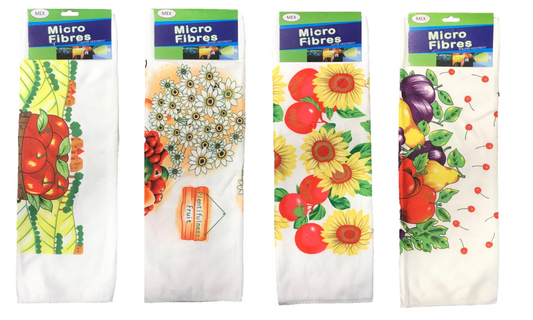 Microfibre Cleaning Cloth with Fruit Print 50 x 70 cm Assorted Designs 6982 (Parcel Rate)