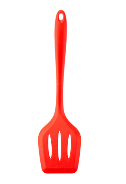 Silicone Slotted Spatula 30 x 8 cm Assorted Colours 7267 (Parcel Rate)