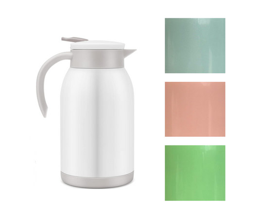 Stainless Steel Tea Coffee Pot with Plastic Handle 900ml Assorted Colours 7394 A (Parcel Rate)