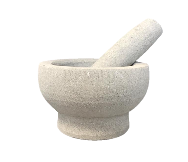 Kitchen Spice Grinding Stone Mortar and Pestle Set 14.5 x 9 cm 7398 (Parcel Rate)