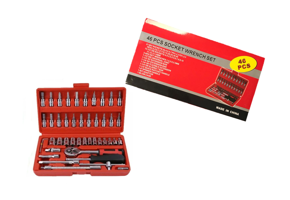 46 PCS  Metal Socket Wrench Set 7507 (Parcel Rate)