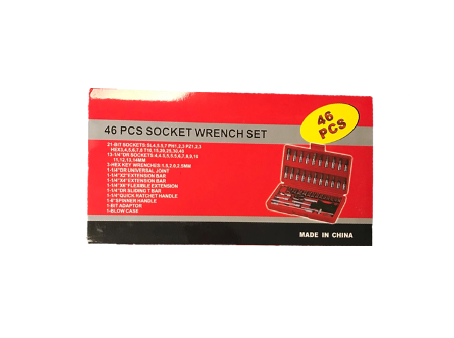 Metal Socket Wrench Set of 46 7714 (Parcel Rate)