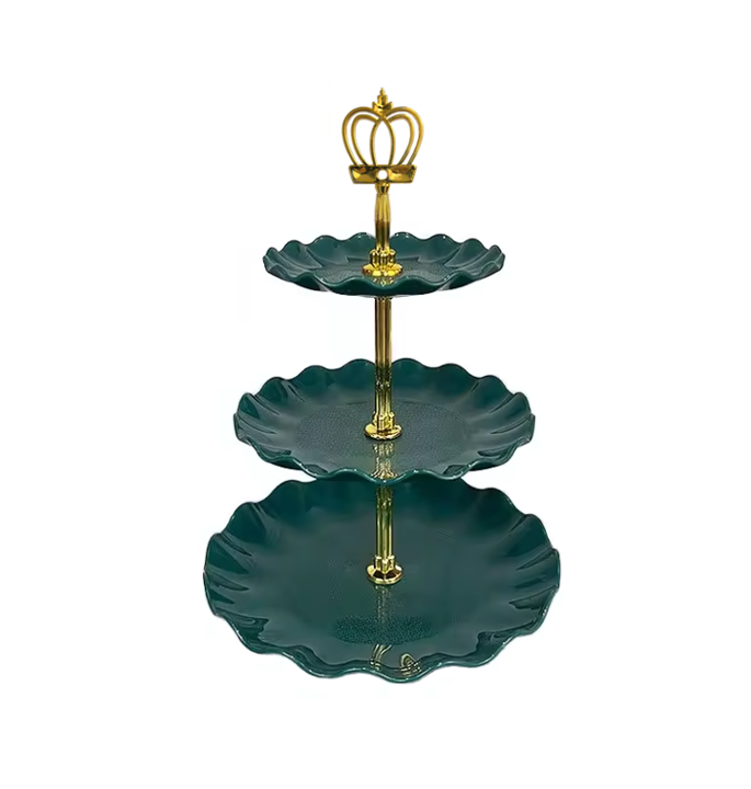 Plastic 3 Tiered Patisserie Afternoon High Tea Dessert Cake Stand 35 cm Assorted Colours 7655 (Parcel Rate)