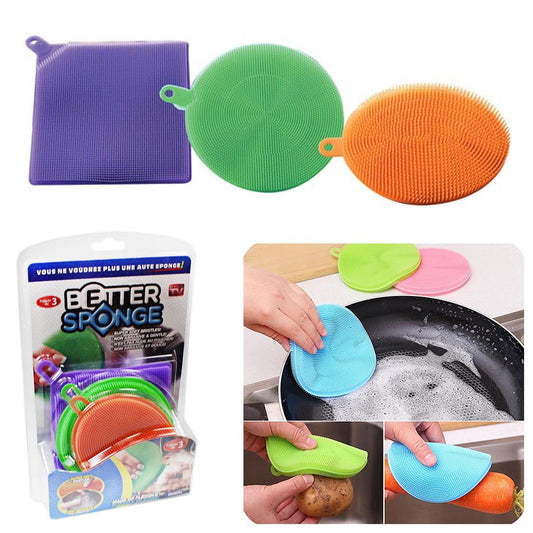 Hot Better Silicone Sponge Dishwashing Sponge Kitchen Cleaner 5030 (Parcel Rate)