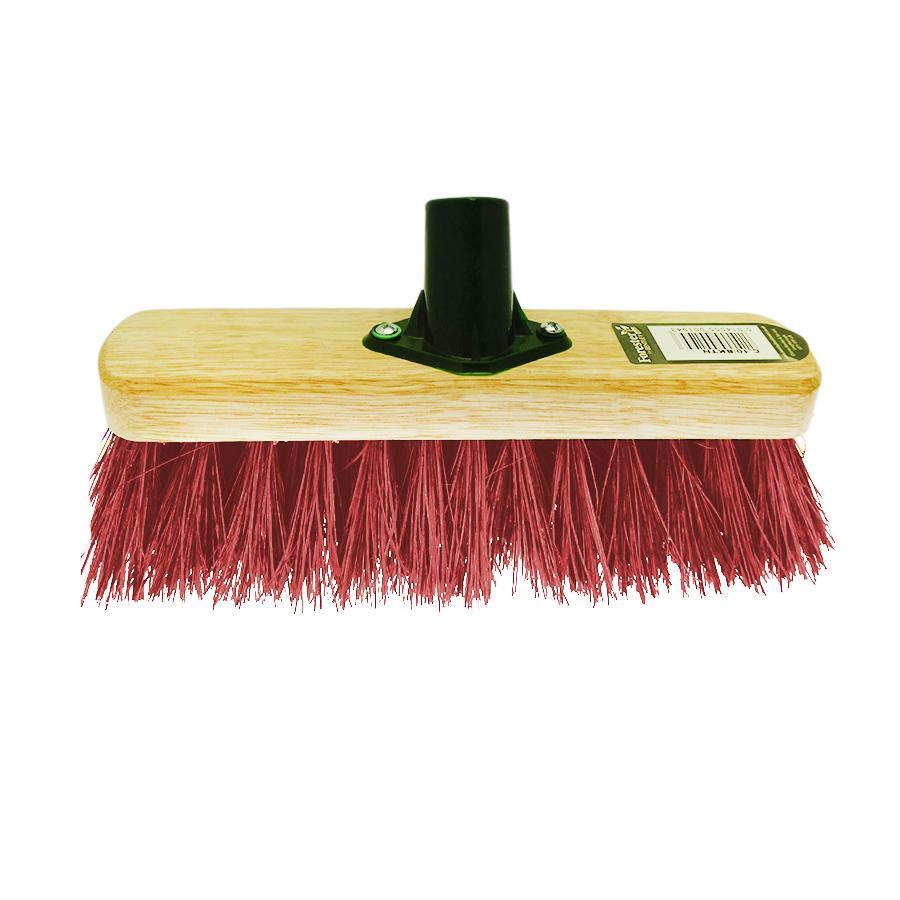 12'' Kingswood PVC Bristle Brush Head Assorted Colours Green / Red 51063 (Parcel Rate)