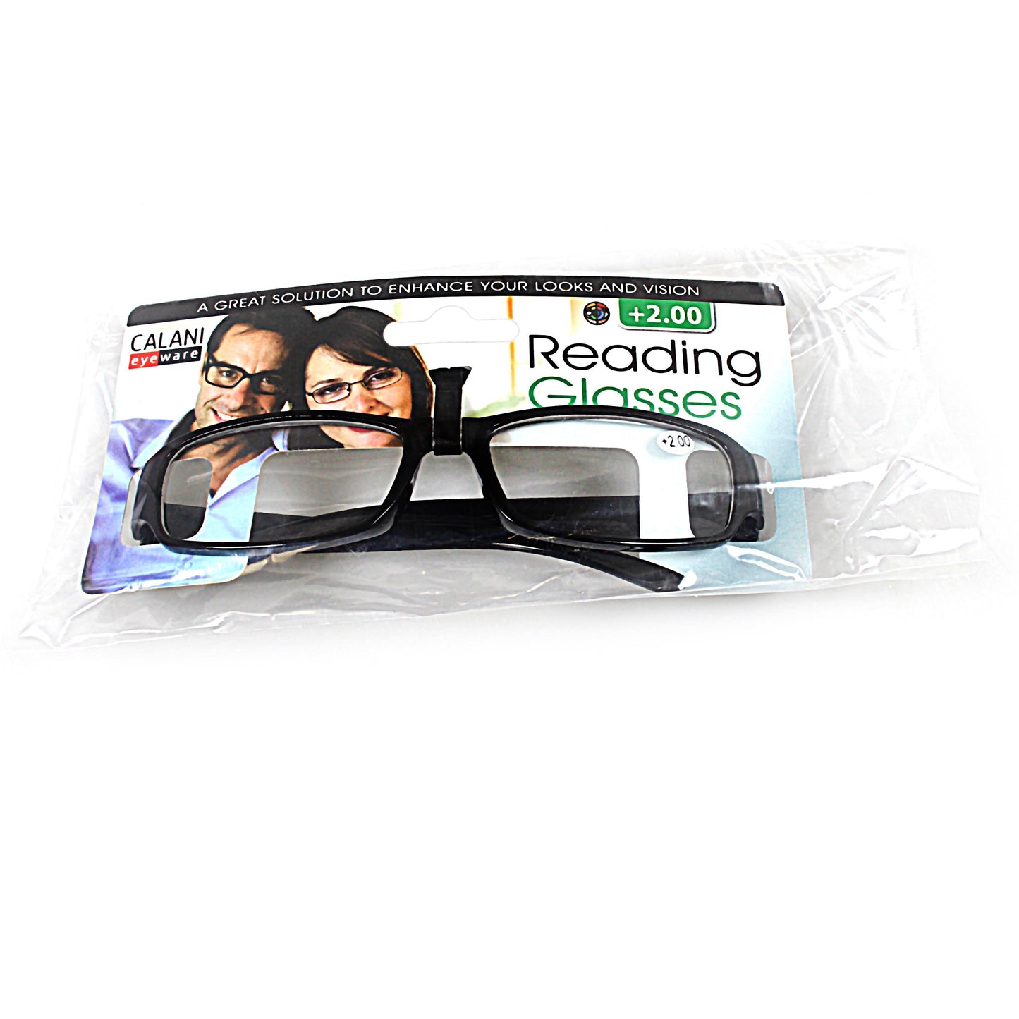 Plastic Calani Reading Glasses +2.50 Assorted Colours BOX250 (Parcel Rate)