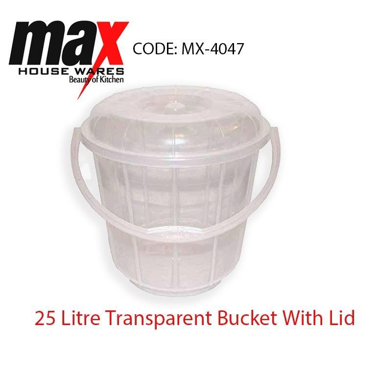 25 Litre Transparent Bucket with Lid MX4047 (Big Parcel Rate)