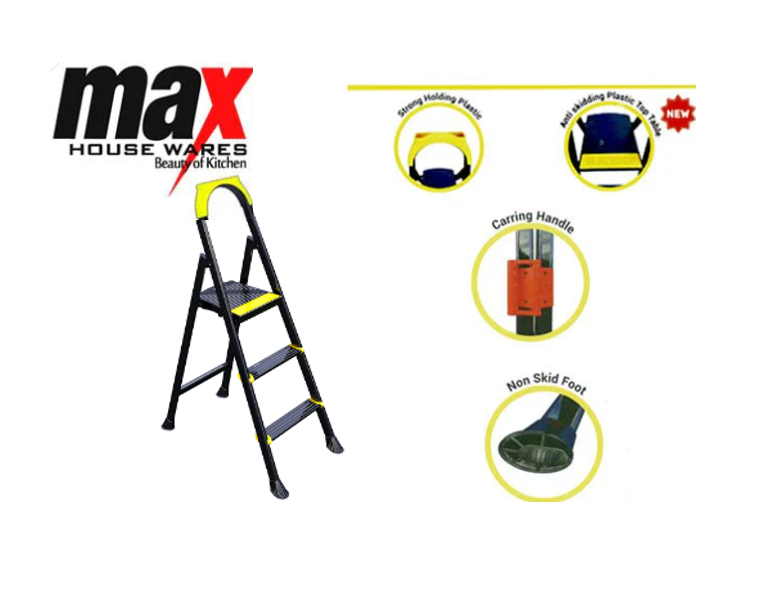 2+1 Step Ladder Heavy Duty Assorted Colours MX3122 / MX3102 (Parcel Rate)