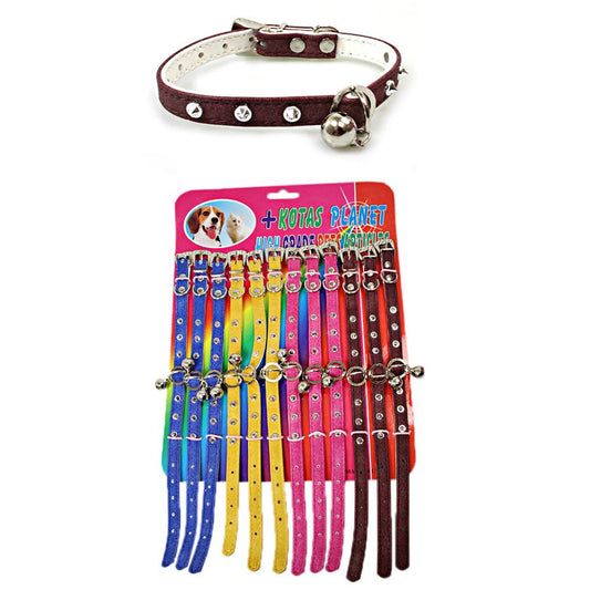 Pet Dog Puppy Cat Collar with Bell Assorted Colours 4992 (Large Letter Rate)