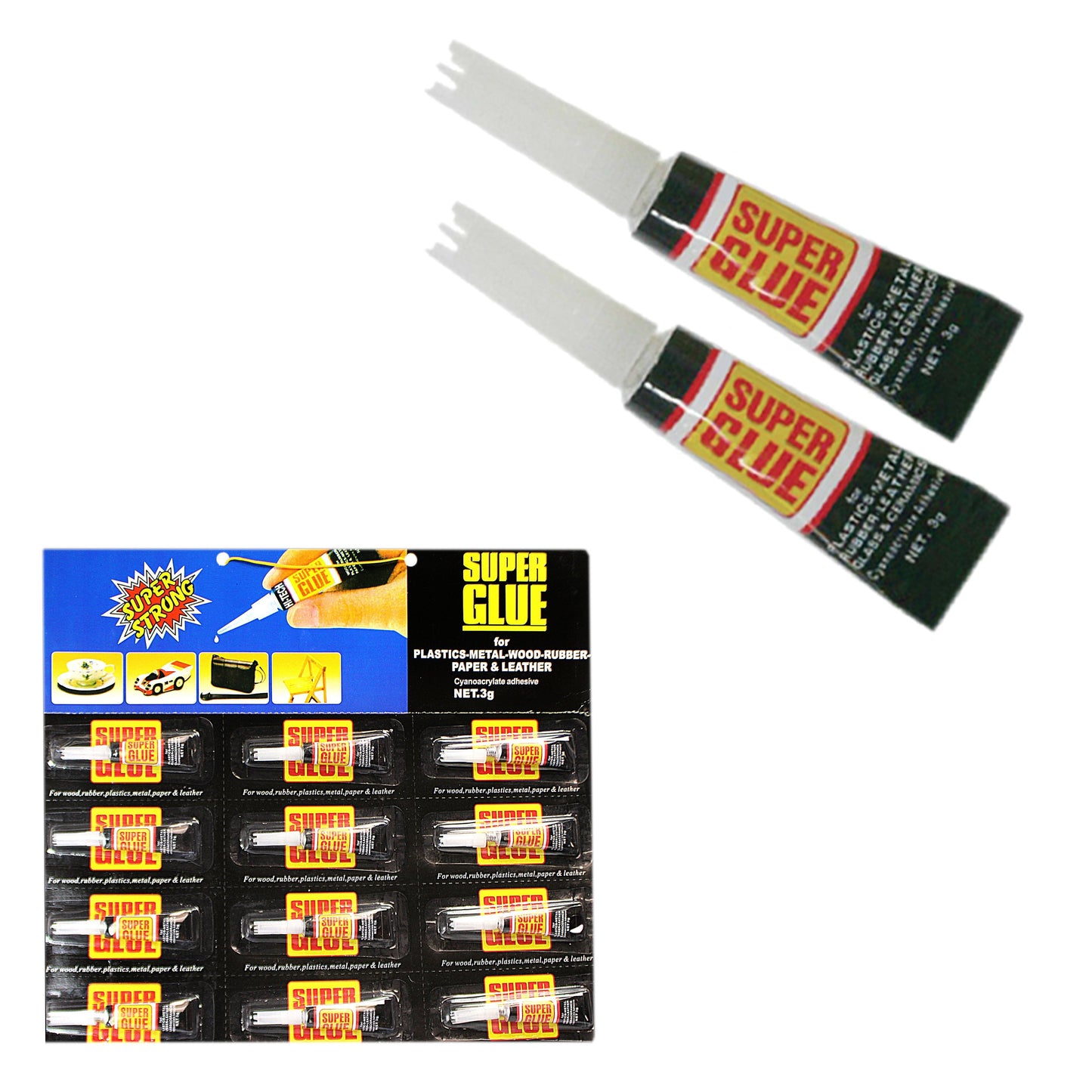 Card of 12 Super Glue Tubes 0001 (Large Letter Rate)