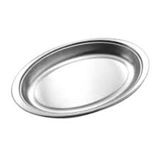 Steel Serving Food Dish Platter Plate Apple Design 50cm 5631 (Parcel Rate)