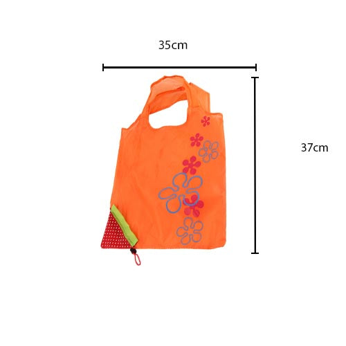 Foldable Expandable Strawberry Shopping Carrier Bag 37 x 35cm Assorted Colours 1113 (Parcel Rate)