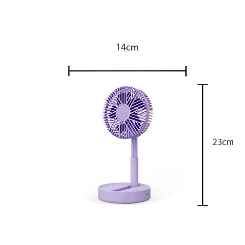 Adjustable Mini Desk Folding Fan 14 x 23 cm USB Rechargeable Assorted Colours 7154 (Parcel Rate)