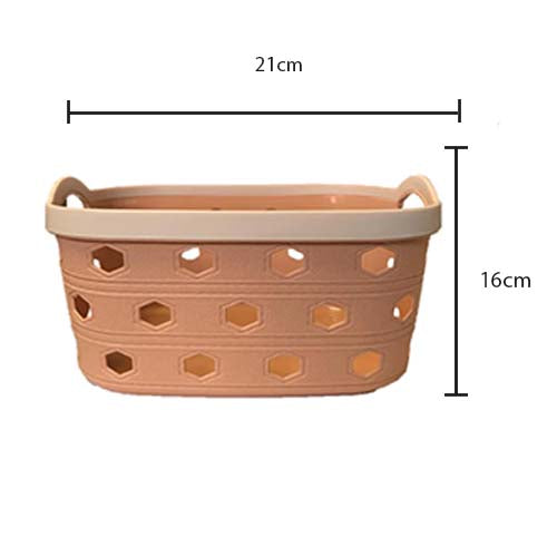 Small Plastic Bathroom Pegs Storage Basket with Handles 16 x 21 cm Assorted Colours 6803 (Parcel Rate)