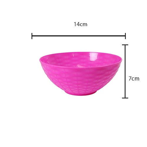 Small Plastic Bowl 14 x 7 cm Pack of 6 Assorted Colours 0440 (Large Letter Rate)