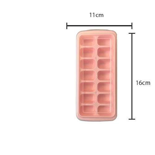 Plastic Freezer Ice Cube Tray Mould with Lid 16 x 11 cm Assorted Colours 7224 (Parcel Rate)