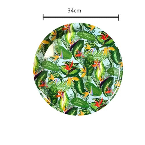 Plastic Round Serving Tray with Printed Design 34 cm Assorted Designs 7647 (Parcel Rate)