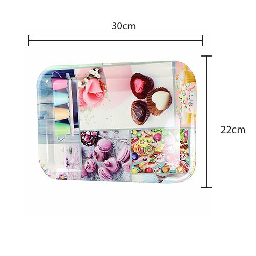 Plastic Serving Tray 30 x 22 cm Assorted Designs 4291 (Parcel Rate)