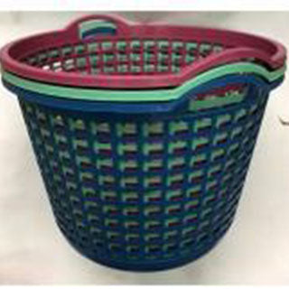 Round Plastic Laundry Basket Assorted Colours H2541 (Big Parcel Rate)