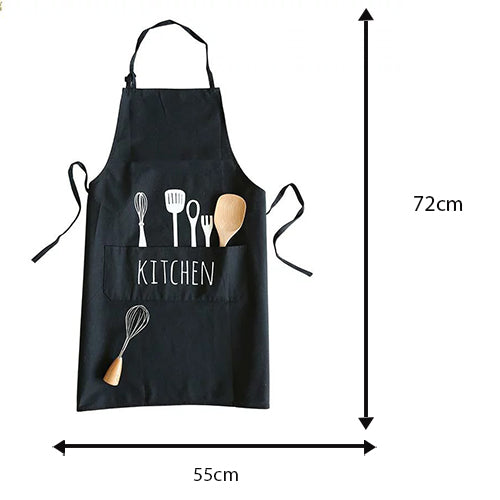 PVC Kitchen Baking Apron with Printed Design 55 x 72 cm Assorted Colours 7005 (Parcel Rate)