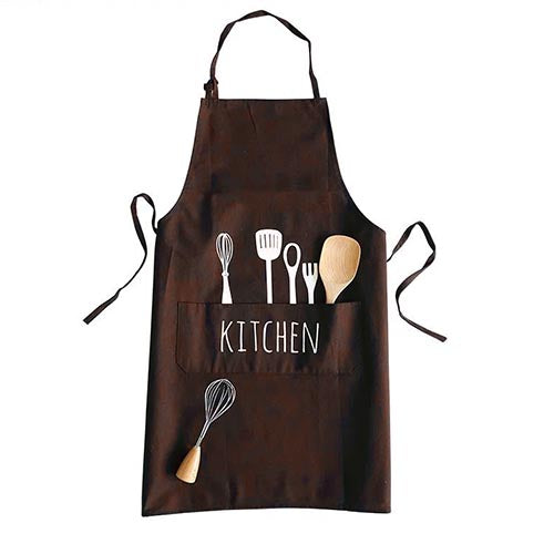 PVC Kitchen Baking Apron with Printed Design 55 x 72 cm Assorted Colours 7005 (Parcel Rate)