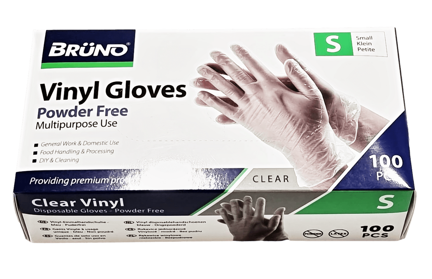 100 Small Disposable Vinyl Clear Examination Gloves Powder Free Latex Free Gloves VG001 (Parcel Rate)