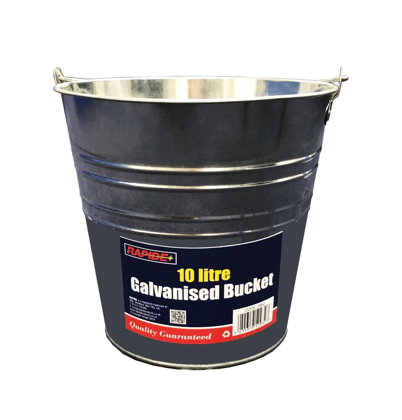 10 Litre Galvanised Builders Bucket Home Garden Heavy Duty Bucket 2931 (Parcel Rate)p