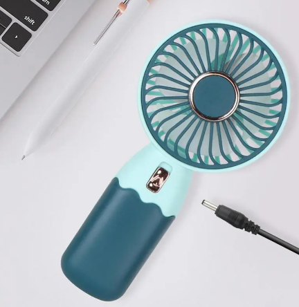 Mini Hand Fan with Stand 15 cm USB Rechargeable Assorted Colours and Designs 7151 / 7668 A (Parcel Rate)