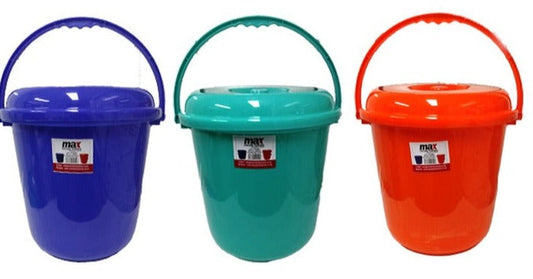 20 Litre DC Plain Bucket with Lid Assorted Colours MX4084 (Parcel Rate)